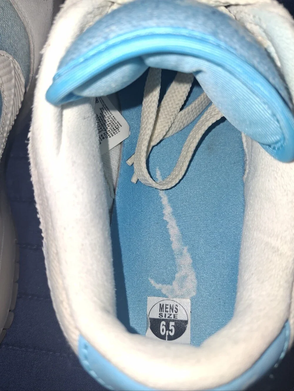 Nike Dunk White and Light Blue Low-Top Sneakers